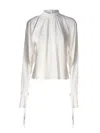 Pinko Flowing Blouse In Silk Blend In White