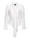 Pinko Silk Chiffon Bodysuit In White