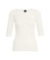 Pinko Top With Distressed Ribbed Texture In Weiss