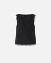 Pinko Top With Lace Inserts In Black