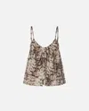 Pinko Snake-print Strap Top In Brown