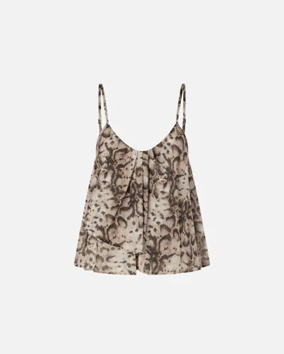PINKO - TOP WITH SPAGHETTI STRAPS AND SNAKE PRINT - L