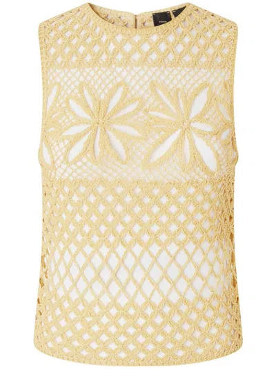 PINKO PINKO PASTEL YELLOW 'GONZANO' TOP