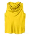 Pinko Yellow Silk Travelli Top In Yellow