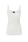 Pinko Lightweight Ribbed Tank Top With Rips In White