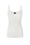 Pinko Lightweight Ribbed Tank Top With Rips In White