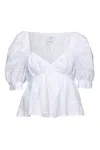 Pinko Muslin Top With Embroidery In White