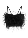 Pinko Salagiochi Feather Detail Top In Animal Print