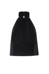 Pinko Halter Neck Top With High Collar In Black