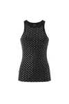 Pinko Fitted Sleeveless Top Featuring Stud Embellishments In Black
