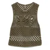 Pinko Top Sans Manches En Crochet Ajouré In Green