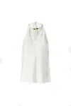 Pinko Halterneck Sleeveless Top Keyhole Detail In White