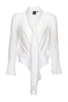 Pinko Silk Chiffon Bodysuit In White