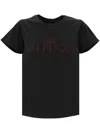 Pinko T-shirt In Nero/bordeaux