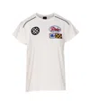 Pinko Crew Neck T-shirt Embroidered Patches In White