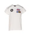 Pinko Crew Neck T-shirt Embroidered Patches In White