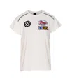 Pinko Crew Neck T-shirt Embroidered Patches In White