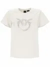 Pinko Love Birds Embellished T-shirt In White