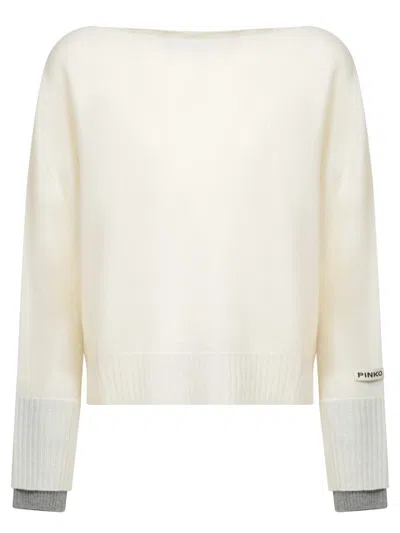 Pinko Europeo Maglia Sweater In White