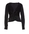 Pinko Knot-detail Silk Blouse In Black