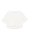Pinko Cropped White T-shirt With Embroidered Logo In White