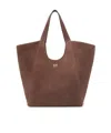Pinko Large Suede Tote In Brown