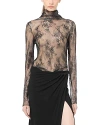 Pinko Laminated Lace Sweater In Black/gunmetal