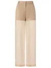 PINKO PINKO TRANSPARENCY PANTS IN LINEN AND ORGANZA