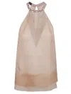 Pinko Flowing Silk Halter Neck Top In Pink