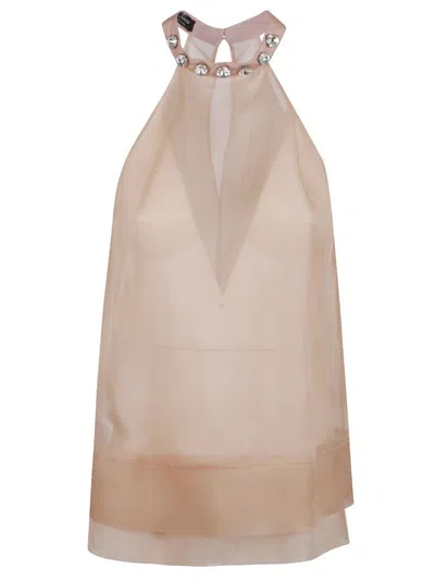 PINKO TRANSPARENT ORGANZA TOP