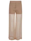 Pinko Transparent Organza Wide Trousers With Fabric Culottes