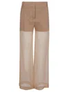 Pinko Transparency Pants In Linen And Organza