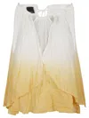 Pinko Three Words Top Mussola Sfumatu In Bianco/banana