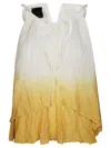 Pinko Three Words Top Mussola Sfumatu In White