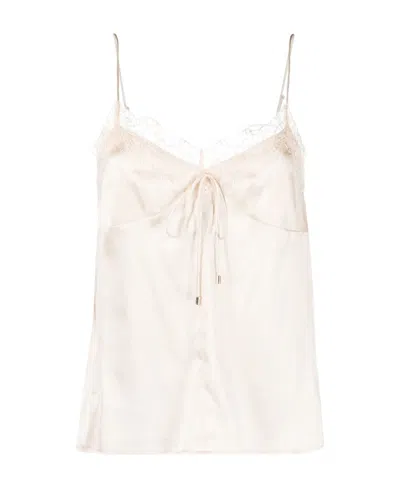 Pinko Tremante Lace-trim Camisole In White