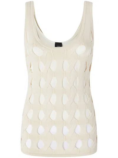 Pinko Cut-out Detailing Top With Appliqué Logo In Multicolor