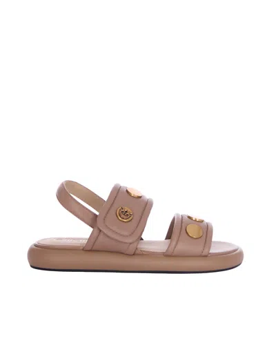 Pinko Women Beige Slingback Sandals In Neutral