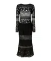 Pinko Unlined Black Mesh Dress With Long Sleeves In Black