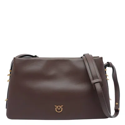 Pinko Triplet Crossbody Bag In Brown