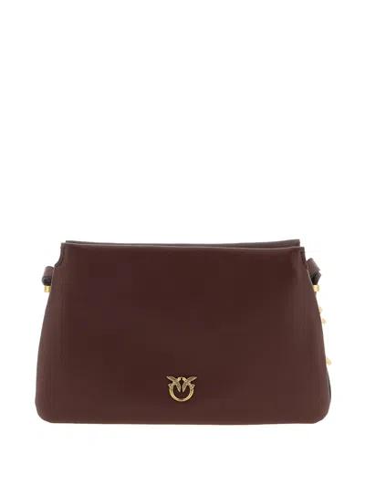 Pinko Triplet Mini Shoulder Bag Adjustable Strap In Brown