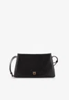 Pinko Triplet Mini Leather Crossbody Bag In Black
