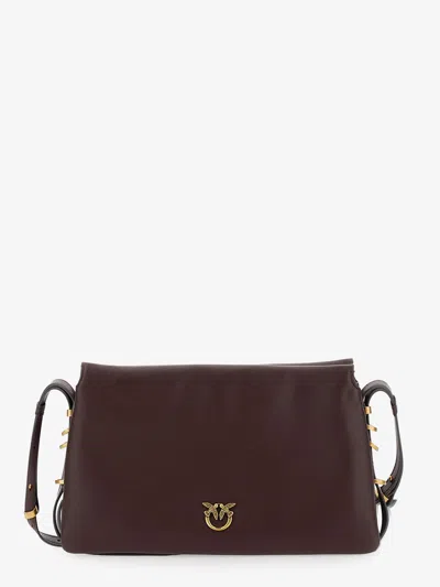 Pinko Triplet Mini Leather Crossbody Bag In Purple