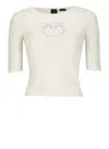 Pinko Ivory Tritone Sweater In White