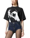 Pinko Crewneck Graphic Print Short Sleeves Top In Black