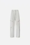 Pinko High-waisted Wide-leg Pants With Zippered Pockets In Gray