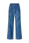 Pinko Wide-leg Trousers With Elastic Waistband In Blue