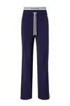 Pinko Multicolor Viscose Blend Wide Leg Trousers In Blue