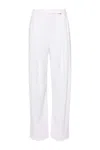 Pinko Wide-leg Crepe Trousers In White