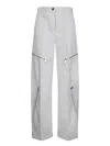 Pinko High-waisted Wide-leg Pants With Zippered Pockets In Gray