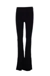 Pinko Crystal-embellished Ribbed Trousers In Black
